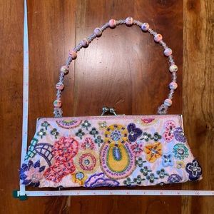 Beaded pink cocktail purse